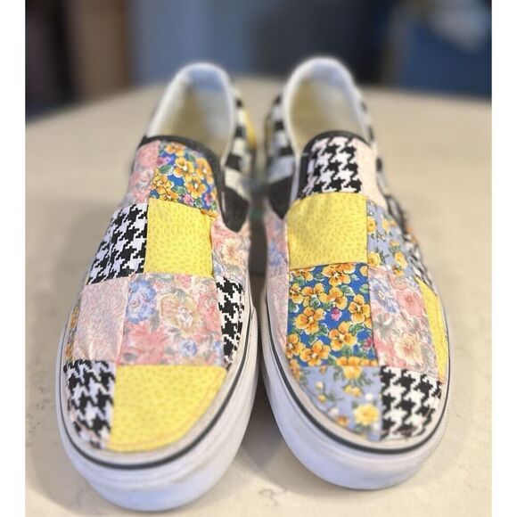 Vans Shoes - Customized Patchwork Quilted Van Sneakers Women Size 8.5 Men 7 EUC Fast Ship!